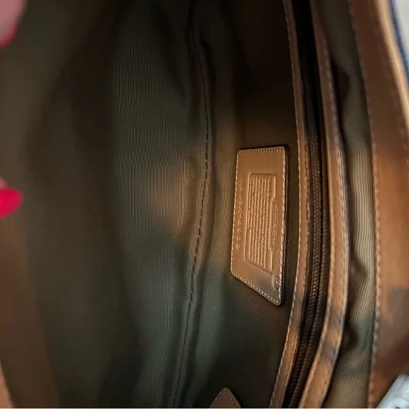 Coach J3K 8932 Y2K Denim and Tan leather Hobo Bag with red tag EUC - Picture 12 of 16